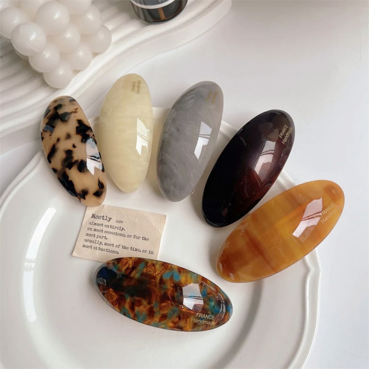 Barrette Ovale en Acétate
