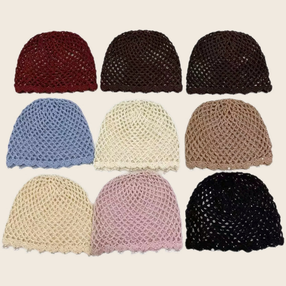 Bonnet Crochet Perles