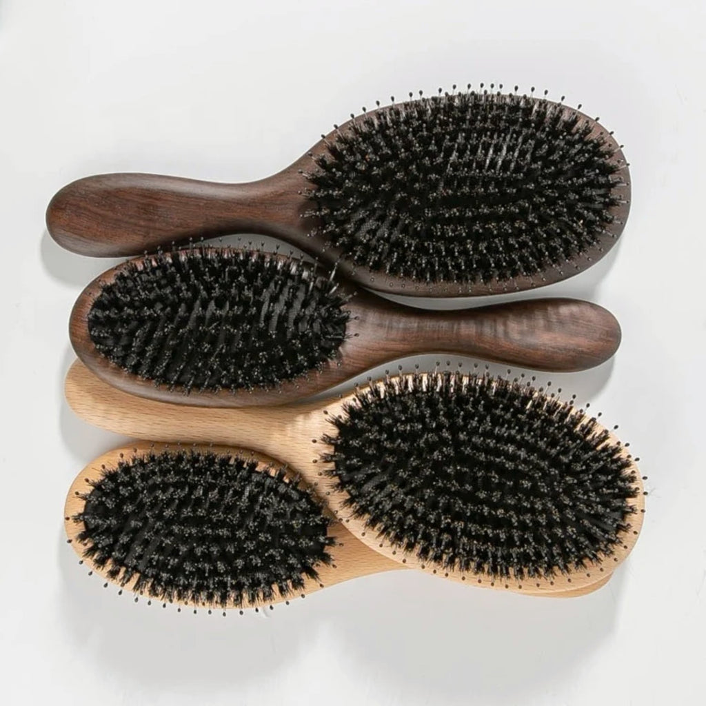 Brosse Poils de Sanglier en Bois