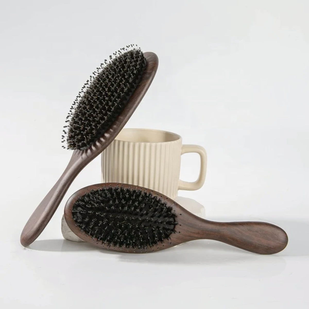 Brosse Poils de Sanglier en Bois