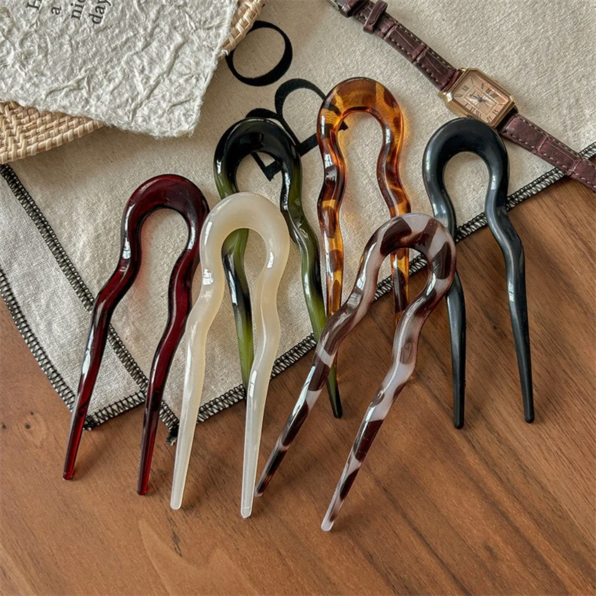 Épingles Chignon Ondulées — lot de 2