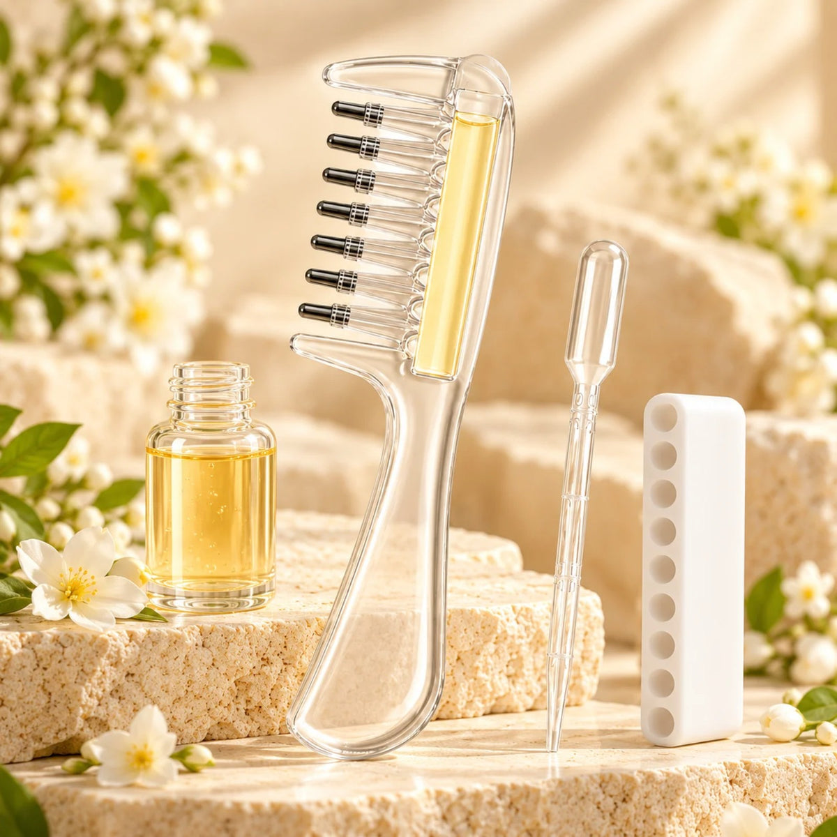 Peigne Applicateur d’Huile Transparent